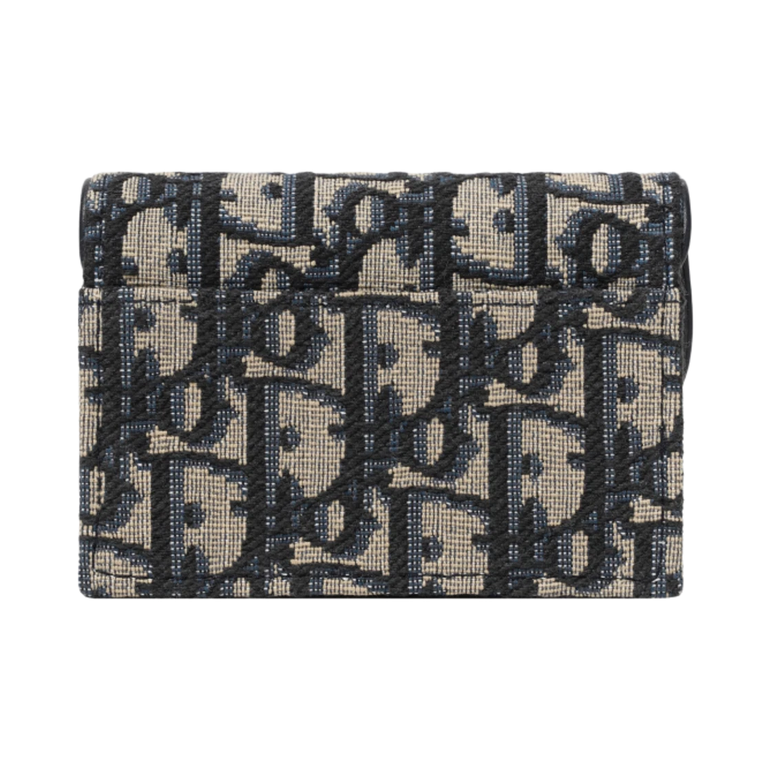 Dior Saddle Flap Card Holder Blue Dior Oblique Jacquard