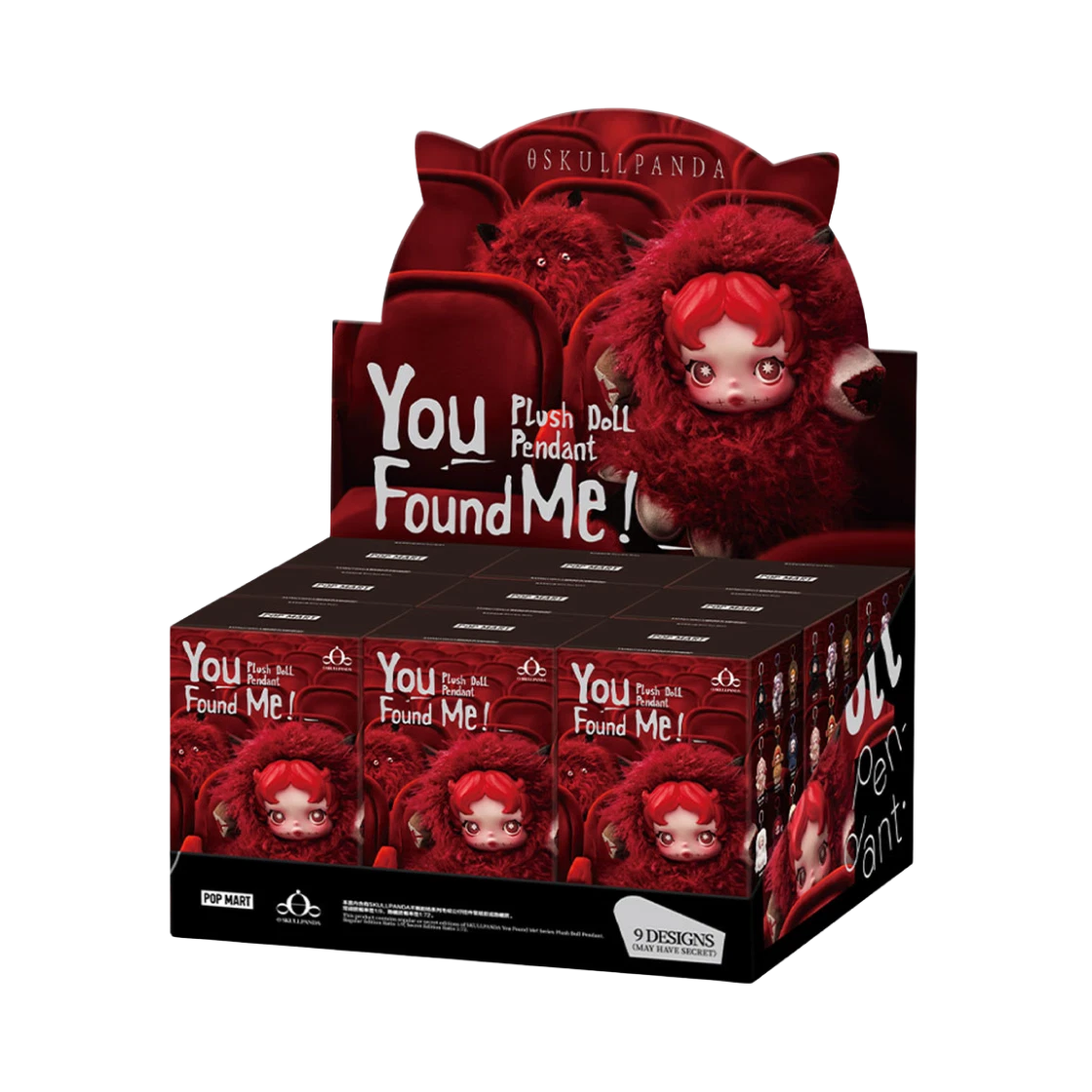 Pop Mart Skullpanda You Found Me ! Series Plush Doll Pendant Sealed Case (9 Blind Boxes)
